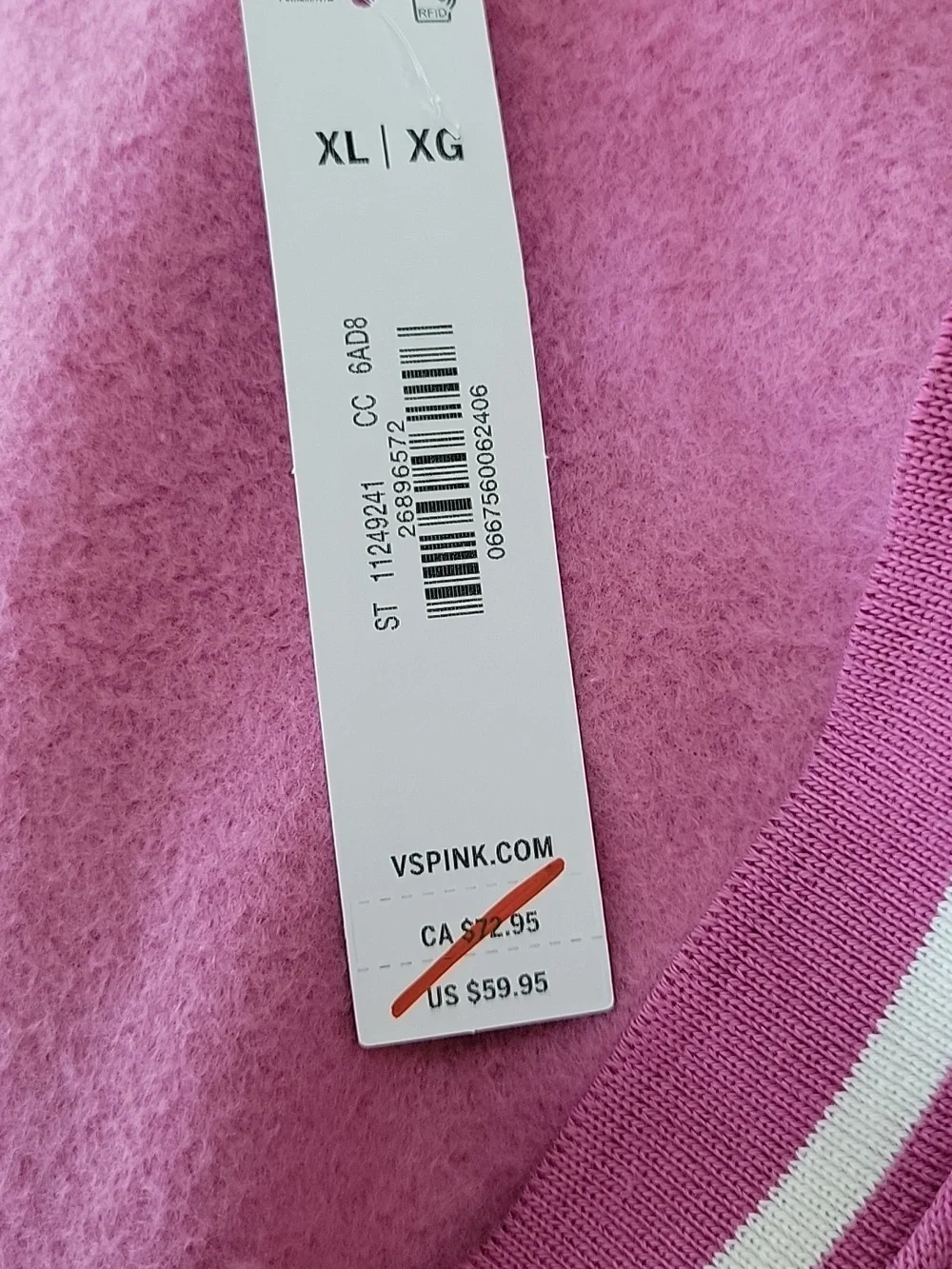 PINK Victoria Secret 2 Pc. Matching Front Zip Cardigan & Flare Sweatpants XL NWT - Picture 11 of 15